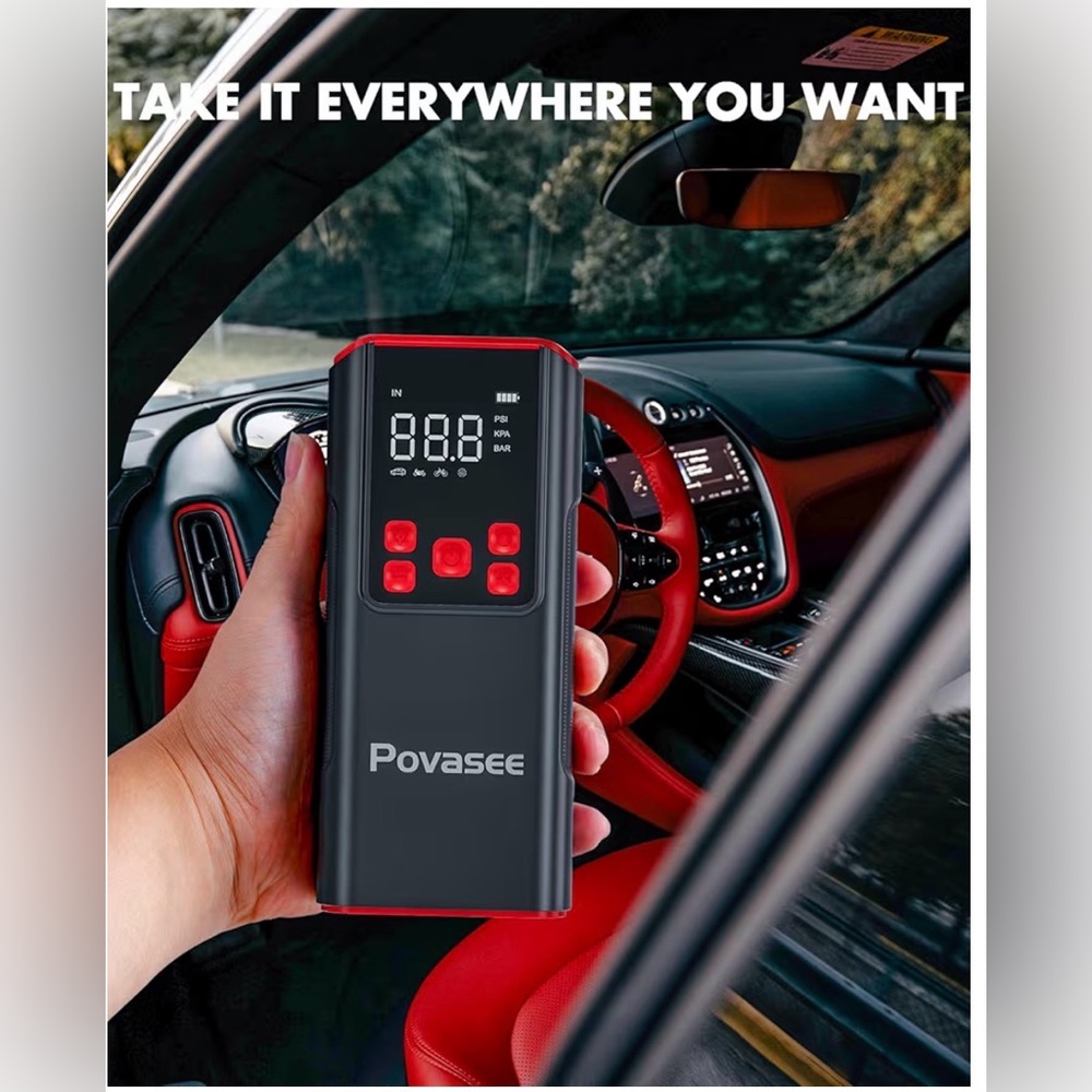 Portable Rechargeable Electric Digital Display Fast Inflate Air Compressor Pump - Picture 7 of 14